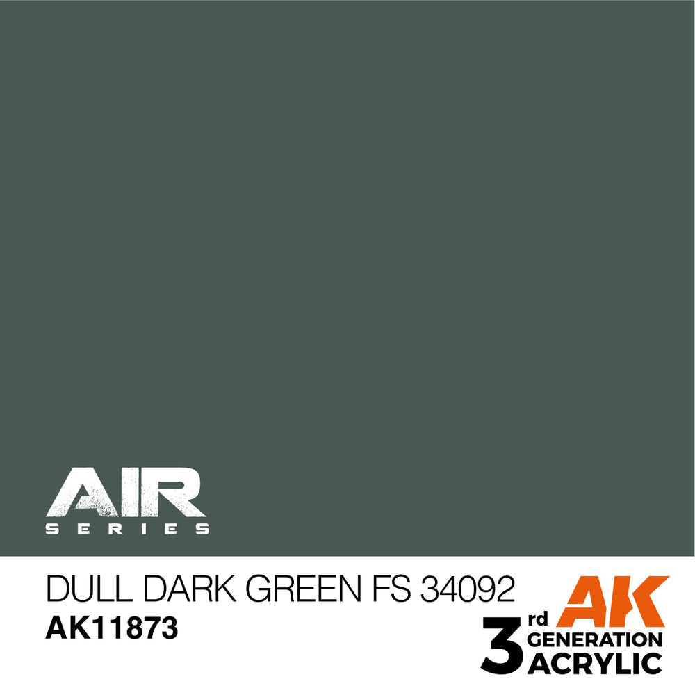 AK Interactive 11873 Dull Dark Green FS 34092 17ml AIR 3G Acrylic Model Paint