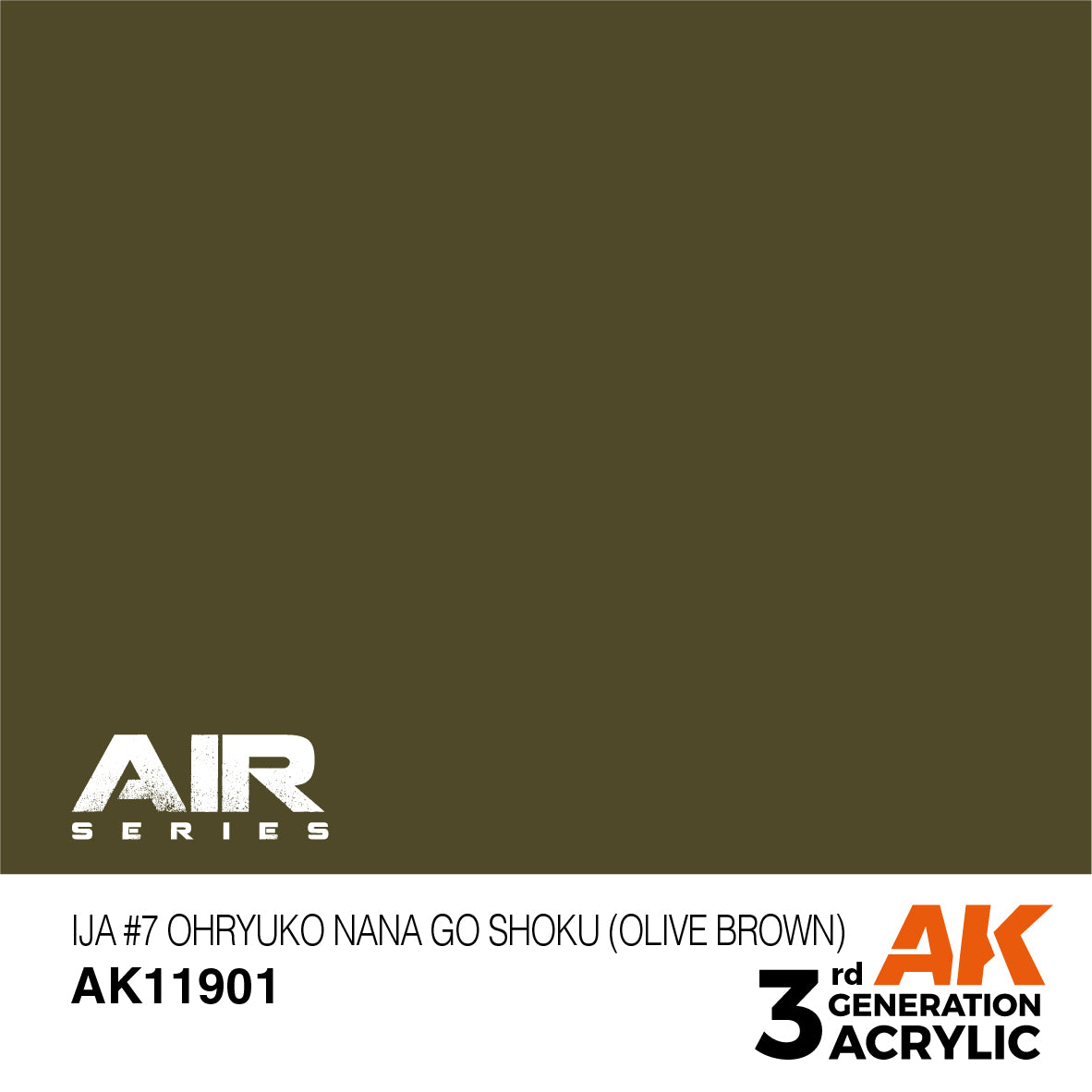 AK Interactive 11901 IJA #7 Olive Brown 17ml AIR 3G Acrylic Model Paint