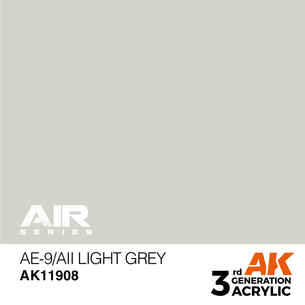 AK Interactive 11908 AE-9/AII Light Grey 17ml AIR 3G Acrylic Model Paint