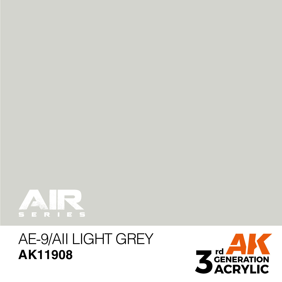 AK Interactive 11908 AE-9/AII Light Grey 17ml AIR 3G Acrylic Model Paint