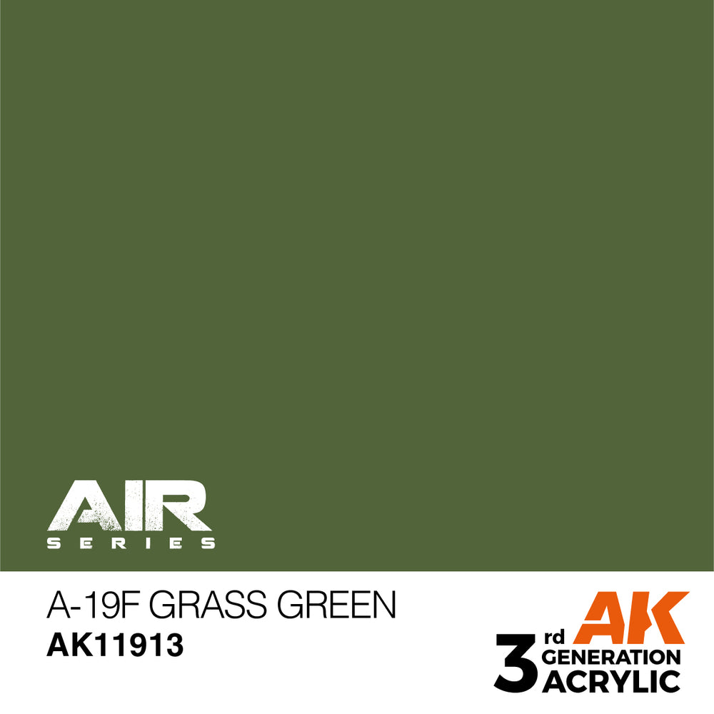 AK Interactive 11913 A-19f Grass Green 17ml AIR 3G Acrylic Model Paint