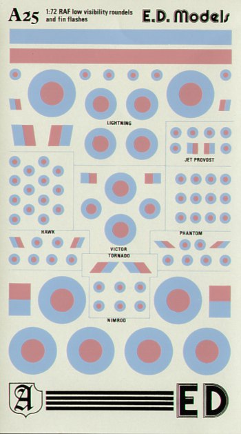 Almark AKA25 1:72 RAF low-vis roundels (pink/pale blue)