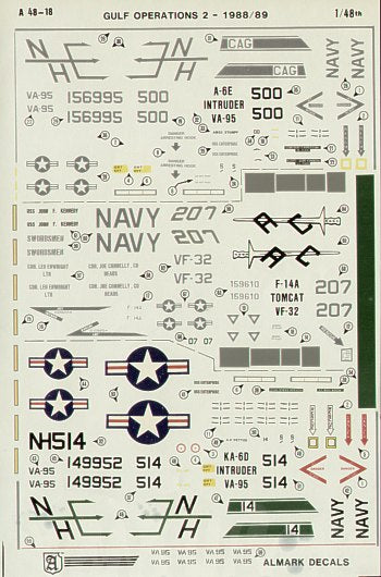 Almark AKA4818 1:48 Grumman A-6E/KA-6D Intruder VA-95 Persian Gulf