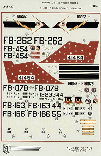 Almark AKA4822 1:48 McDonnell F-101 Voodoo B/C/RF-101C/G/H