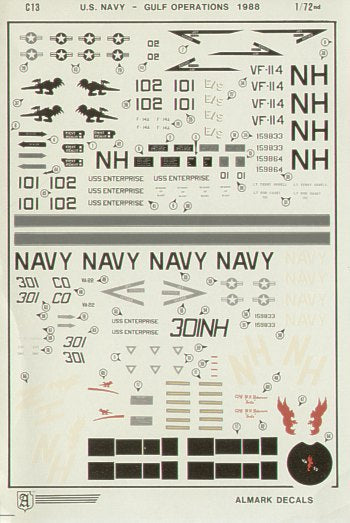 Almark AKC13 1:72 LTV A-7E Corsair II & F-14A Tomcat Persian Gulf 1988