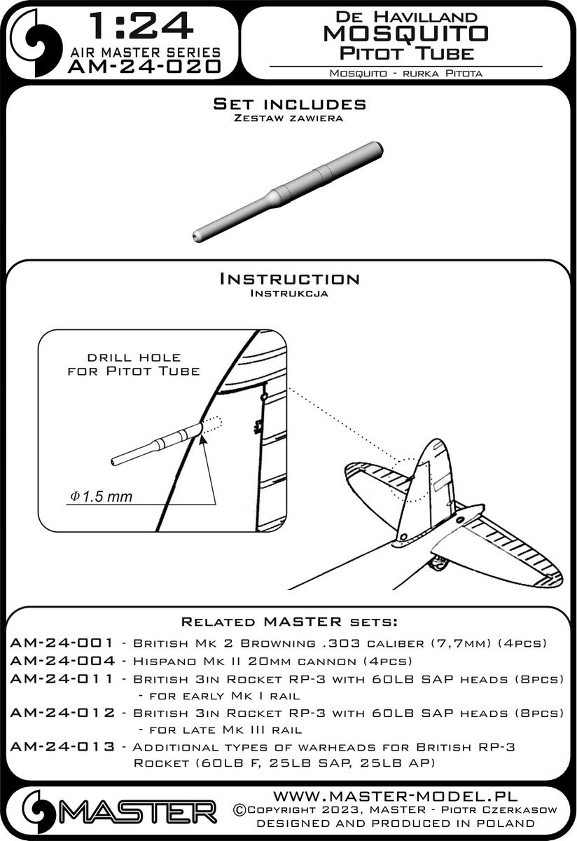 Master AM-24-020 1:24 De Havilland Mosquito