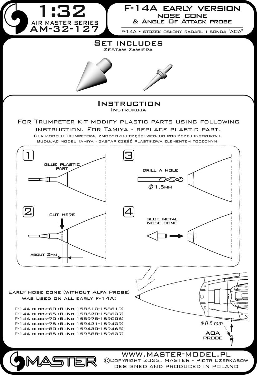 Master AM-32-127 1:32 Grumman F-14A Tomcat early version