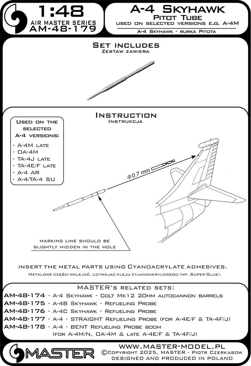 Master AM-48-179 1:48 Douglas A-4 Skyhawk