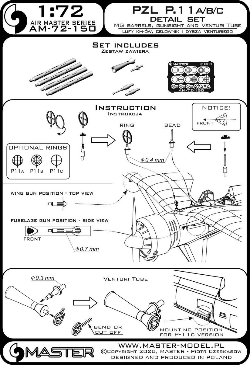 Master AM-72-150 1:72 PZL P.11A/P.11B/P.11C
