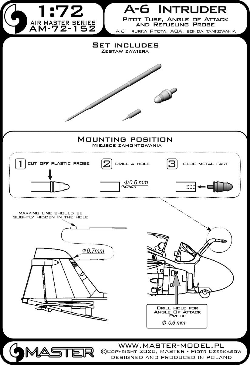 Master AM-72-152 1:72 Grumman A-6 Intruder
