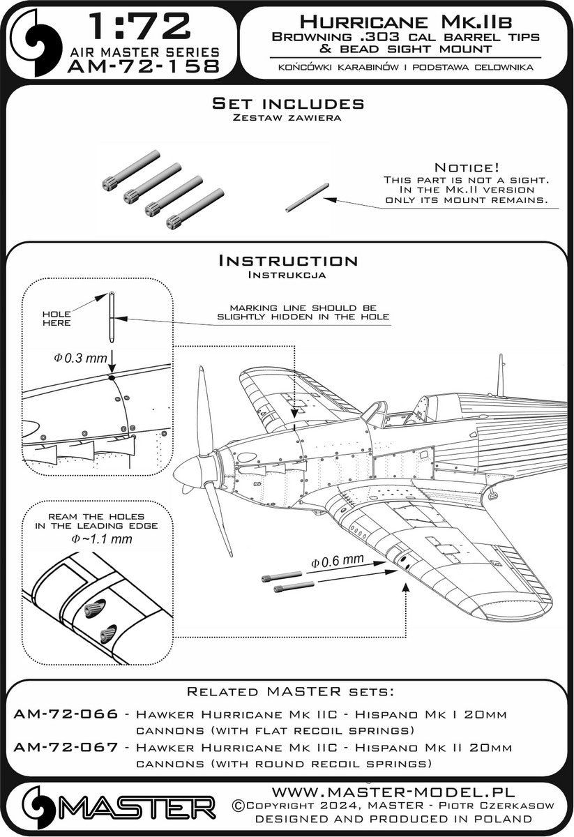 Master AM-72-158 1:72 Hawker Hurricane Mk.IIb