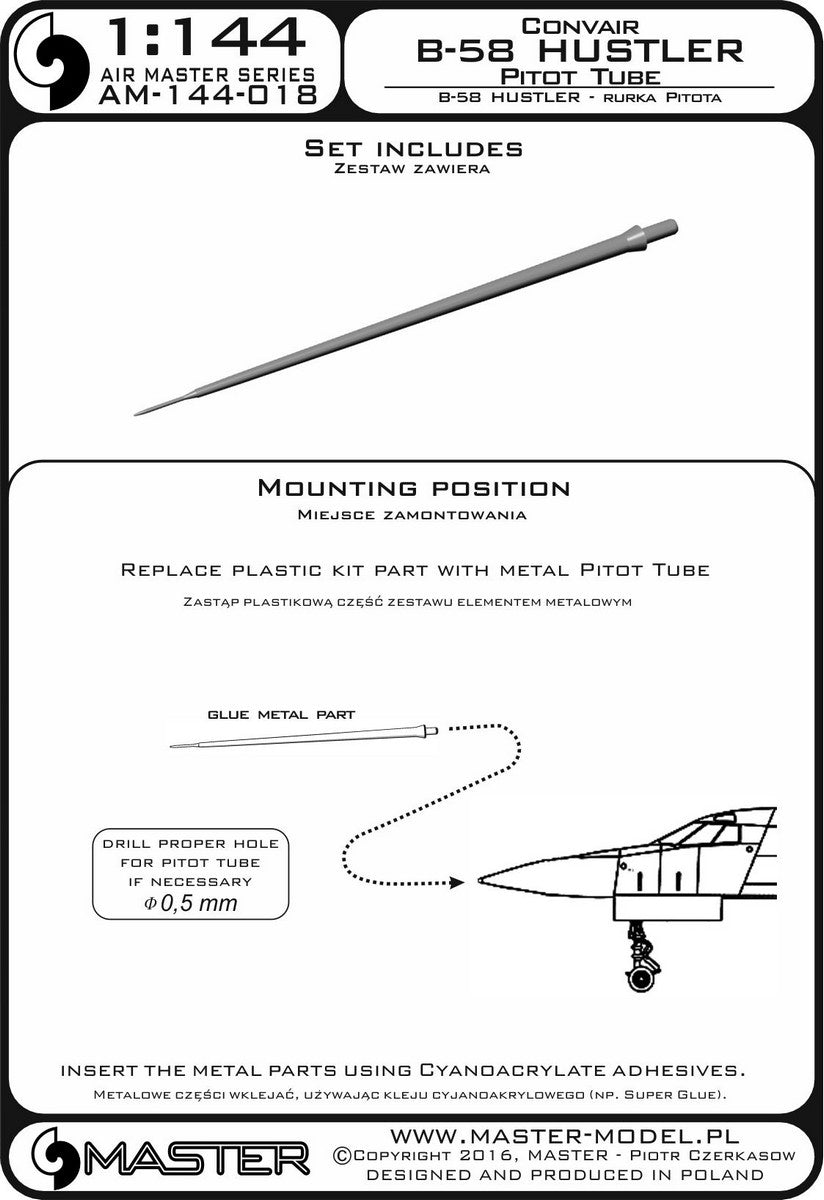 Master AM144-018 1:144 Convair B-58A Hustler