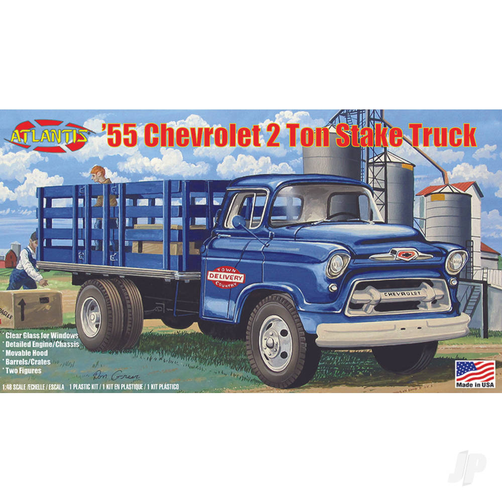 Atlantis Models 1:48 1955 Chevy Stake Truck with Glass CH1401