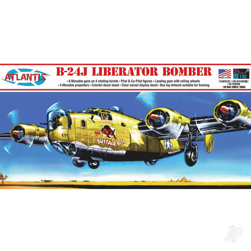 Atlantis Models 1:92 B-24J Bomber Buffalo Bill with Swivel Stand CH218