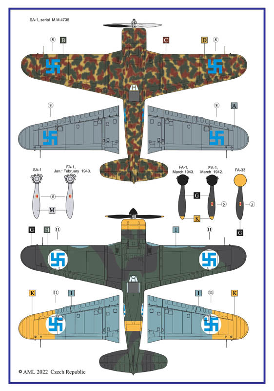 AML AML72027 1:72 Fiat G.50 Finnish version with resin skis and injection canopy