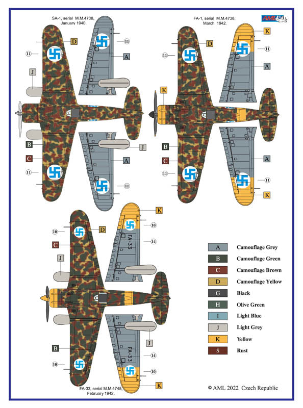 AML AML72027 1:72 Fiat G.50 Finnish version with resin skis and injection canopy