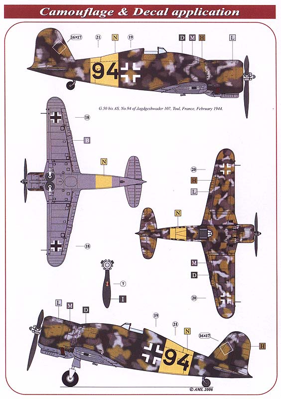 AML AML72031 1:72 Fiat G.50 bis AS 'Freccia' + detail set