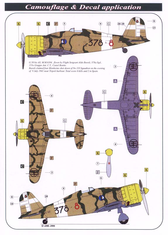 AML AML72031 1:72 Fiat G.50 bis AS 'Freccia' + detail set