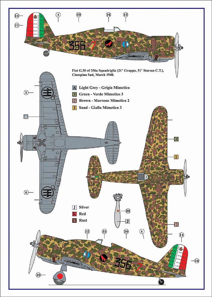 AML AML72047 1:72 Fiat G.50 Freccia over Italian Sky