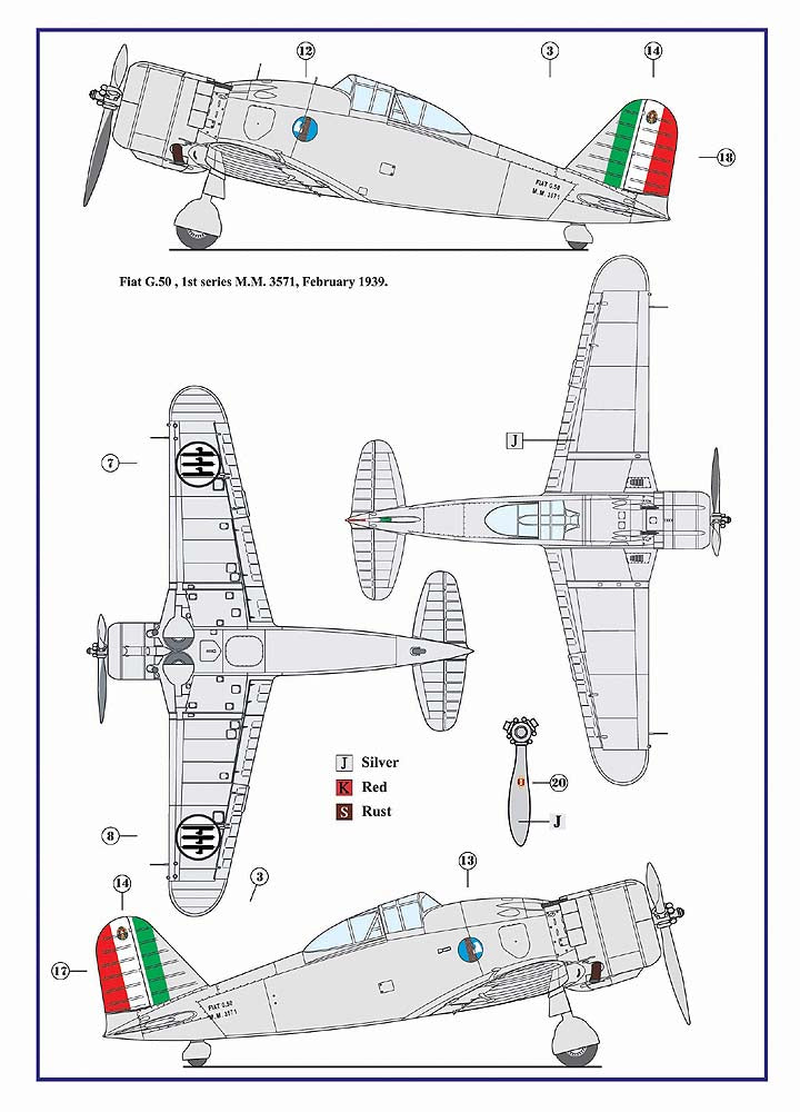 AML AML72047 1:72 Fiat G.50 Freccia over Italian Sky