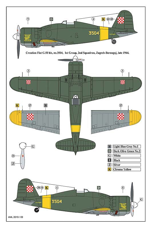 AML AML72056F 1:72 Fiat G.50bis "Over Balkan's Sky" with injection canopy