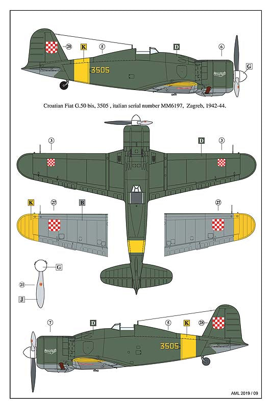 AML AML72056F 1:72 Fiat G.50bis "Over Balkan's Sky" with injection canopy
