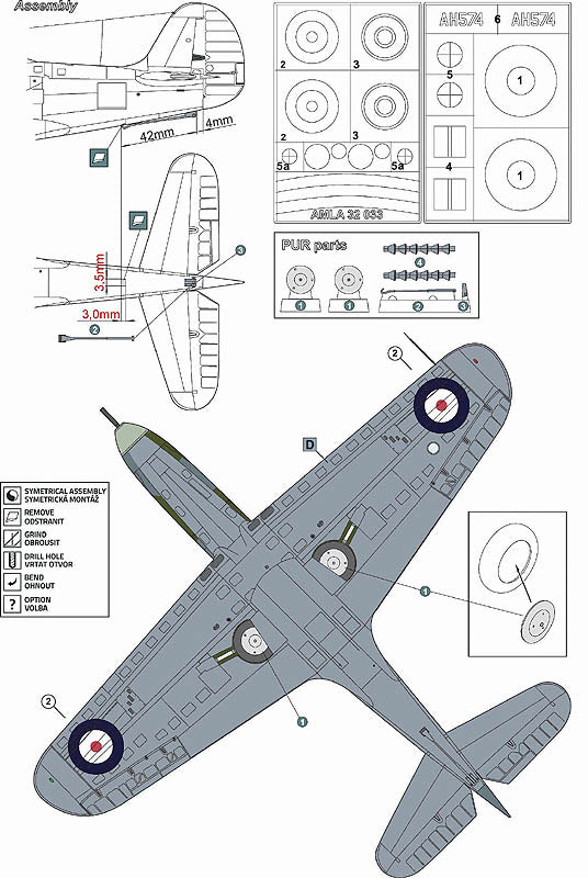 AML AMLA32033 1:32 Bell Airacobra Mk.I, AH574 for Royal Navy tests