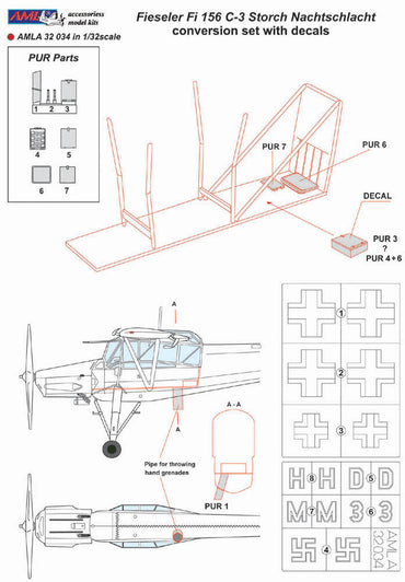 AML AMLA32034 1:32 Fieseler Fi-156C-3 Nachtschlacht