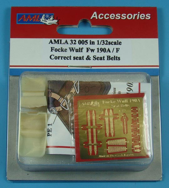 AML AMLA32005 1:32 Focke-Wulf Fw-190 resin seat & P-E seatbelts