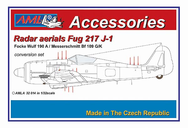 AML A32014 Radar Aerials FuG 217J-1 for Fw-190A/Bf-109G/K 1:32