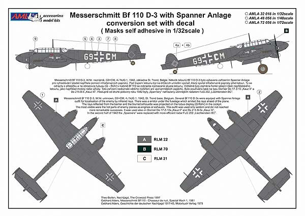 AML AMLA32016 1:32 Messerschmitt Bf-110D-3 Spaner