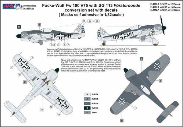 AML AMLA32017 1:32 Focke-Wulf Fw-190 V75, DR+MH with SG 113