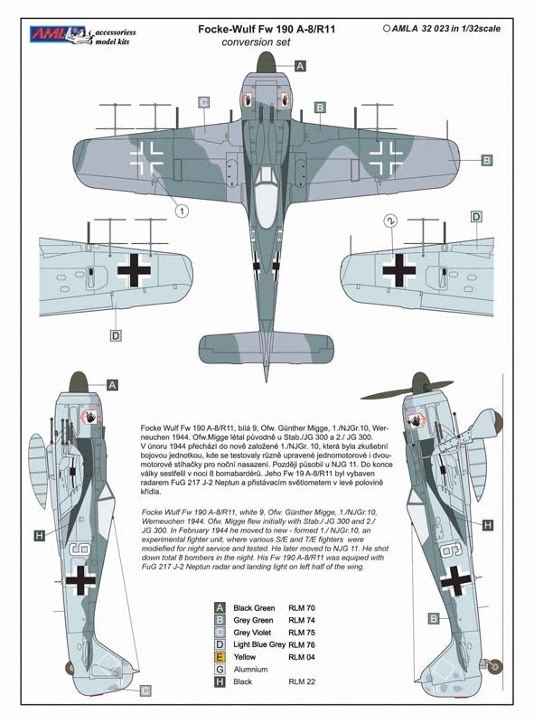 AML AMLA32023 1:32 Focke-Wulf Fw-190A-8/R11 with FuG 217 J-2 Neptun