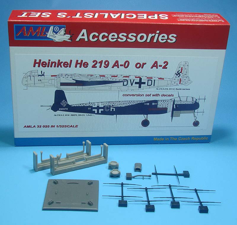 AML AMLA32025 1:32 Heinkel He-219A-0 or He-219A-2 The conversion set with decals