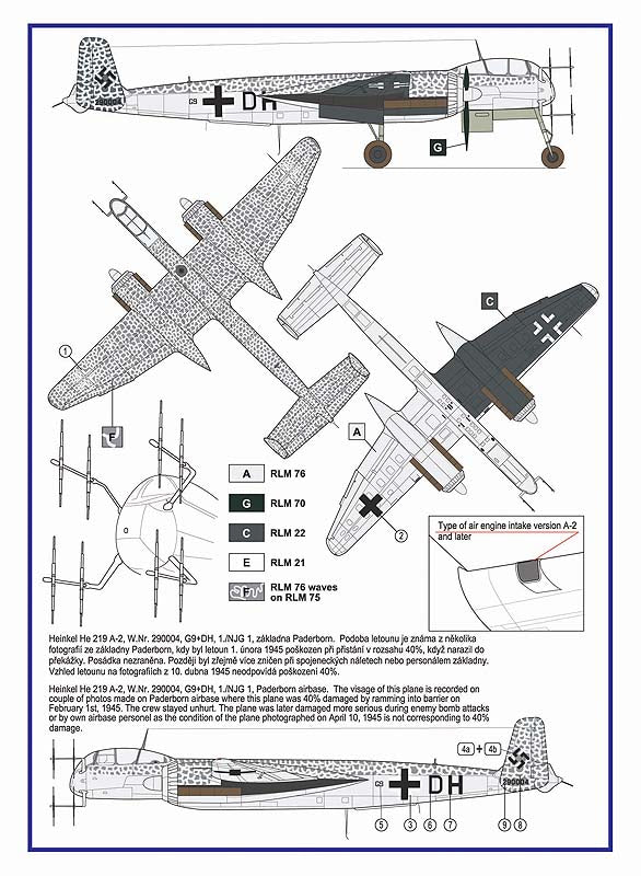 AML AMLA32026 1:32 Heinkel He-219A-0/R6/He-219A-2 The conversion set with decals