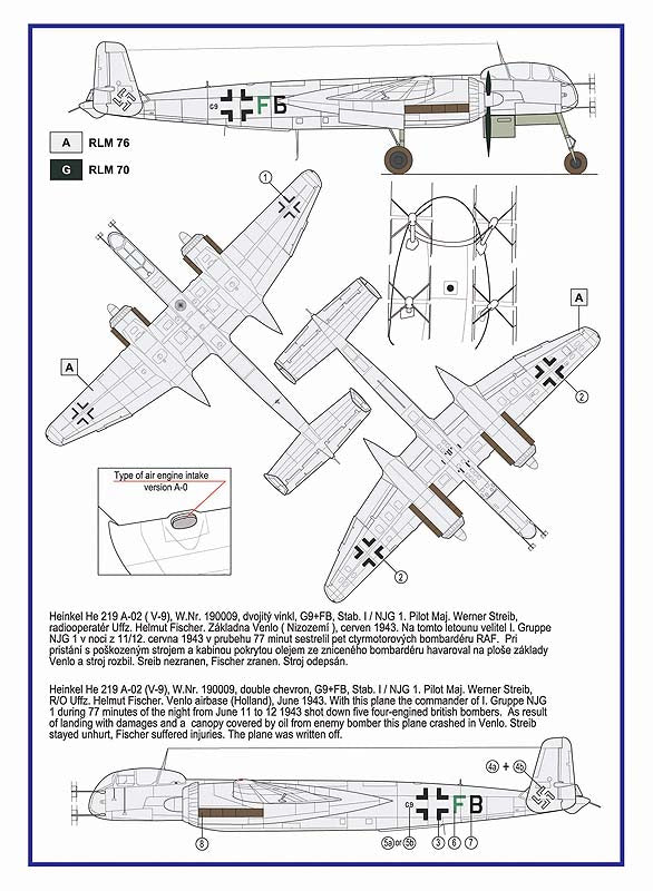 AML AMLA32027 1:32 Heinkel He-219A-0 The conversion set with decals