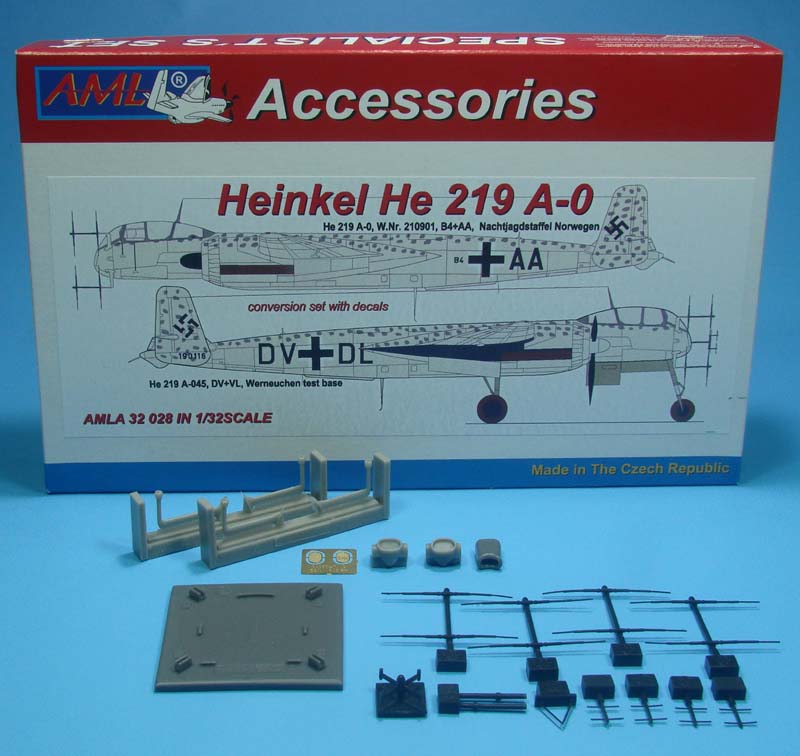 AML AMLA32028 1:32 Heinkel He-219A-0 The conversion set with decals