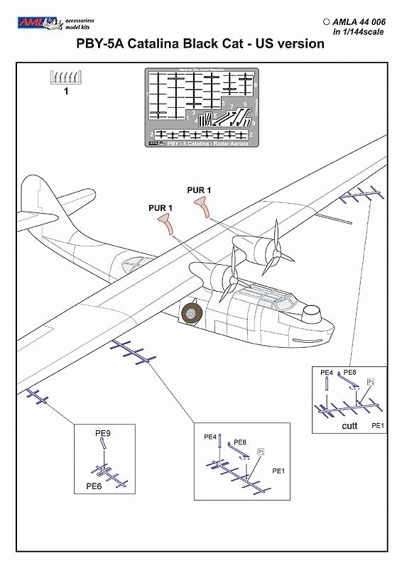 AML AMLA44006 1:144 Consolidated PBY-5A Catalina Black Cat