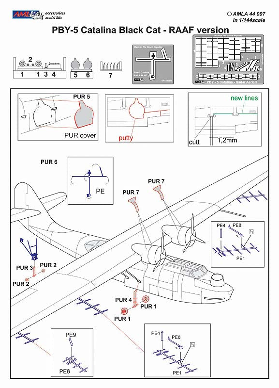 AML AMLA44007 1:144 Consolidated PBY-5 Catalina Black Cat