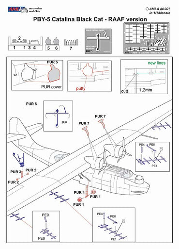 AML AMLA44007 1:144 Consolidated PBY-5 Catalina Black Cat