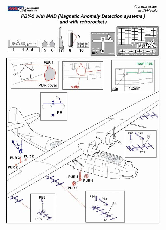 AML AMLA44008 1:144 Consolidated PBY-5 with MAD