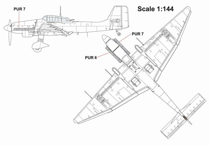 AML AMLA44010 1:144 Junkers Ju-87D/G "Stuka" Control Surface