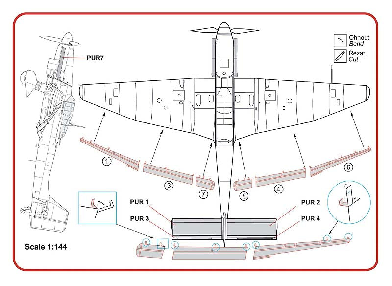 AML AMLA44010 1:144 Junkers Ju-87D/G "Stuka" Control Surface