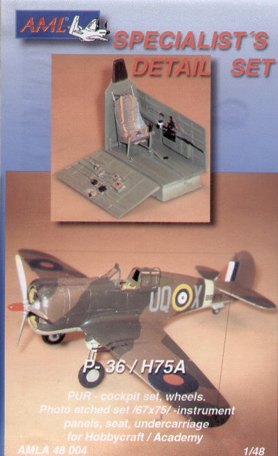 AML AMLA48004 1:48 Curtiss-Hawk H-75A cockpit, wheels and undercarriage