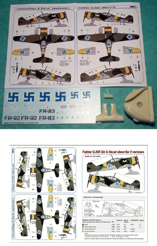 AML AMLA48005 1:48 Fokker D.XXI Finnish decal with resin skis