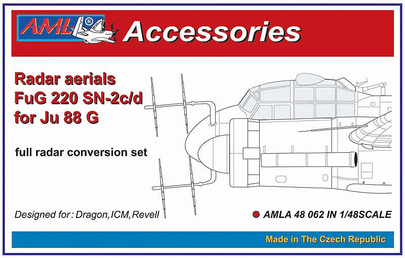 AML AMLA48062 1:48 FuG 220 SN-2c/d Radar aerials for the Junkers Ju-88G-6
