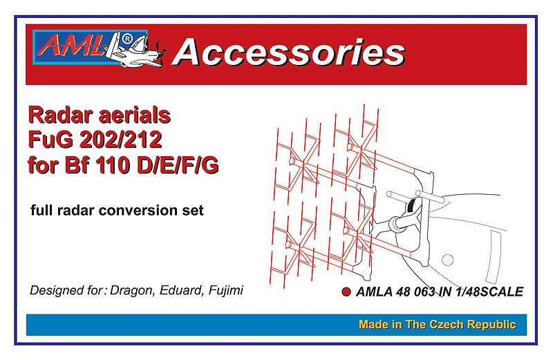 AML A48063 FuG 202/212 Radar Aerials Bf-110D/E/F/G-2 Etched 1:48