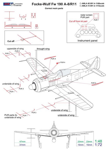 AML AMLA48091 1:48 Focke-Wulf Fw-190A-8/R11 with FuG 217 J-2 Neptun