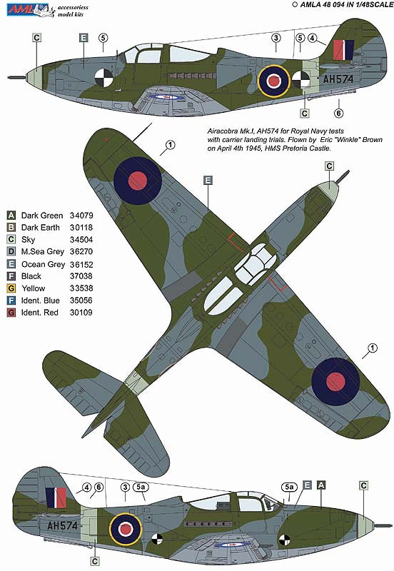 AML AMLA48094 1:48 Bell Airacobra Mk.I AH574 for Royal Navy tests