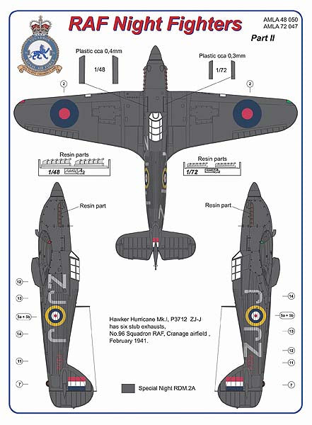 AML A48050 Hawker Hurricane & Boulton-Paul Defiant Mk.I Exhausts 1:48